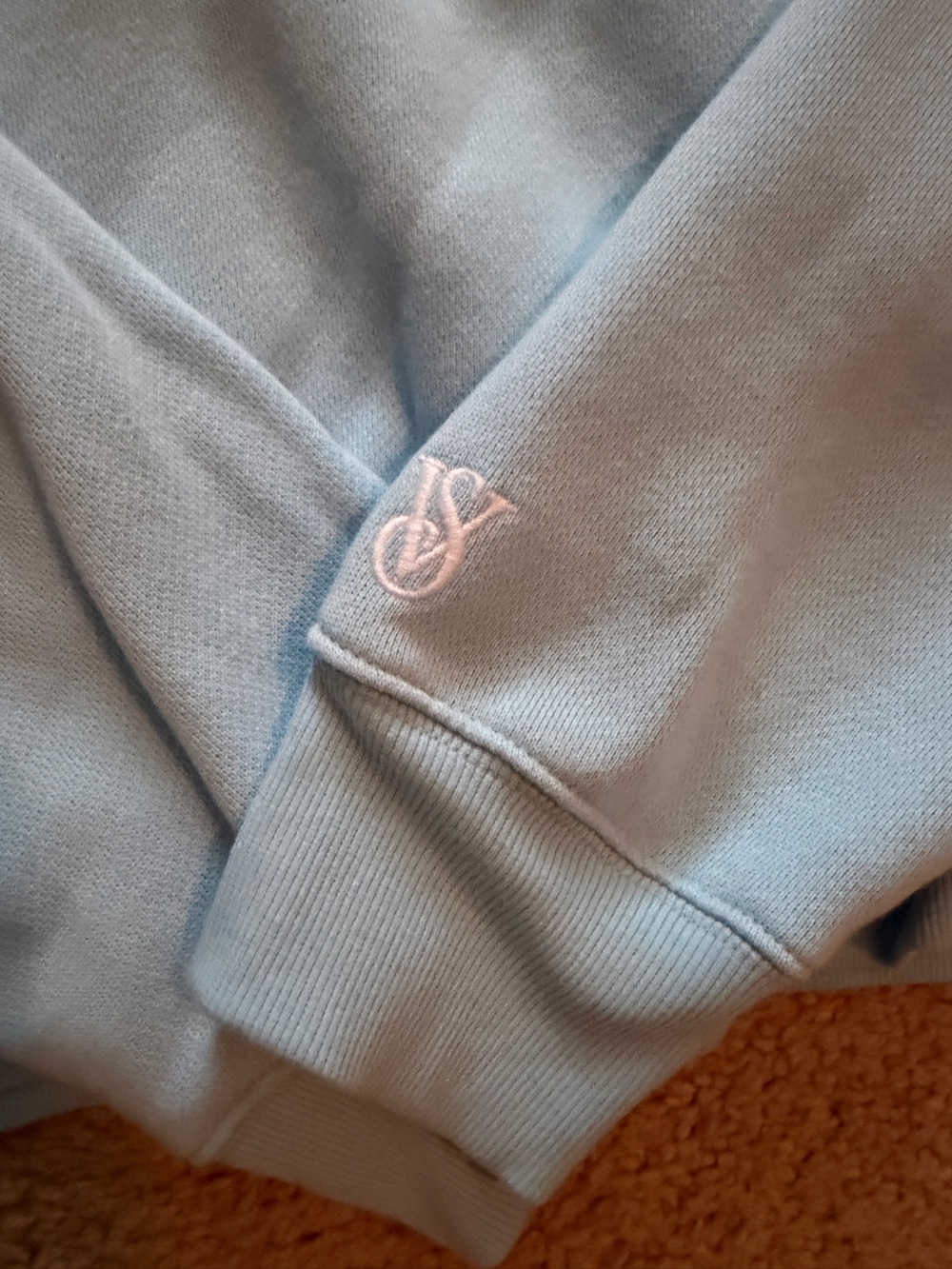 Victoria's Secret Light Blue Crop Quarter-Zip Pullover - Picture 3 of 6